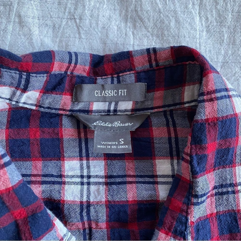 Eddie Bauer Women’s Flannel Classic Fit Lightweight Cotton Hiking Shirt Travel - Picture 6 of 9
